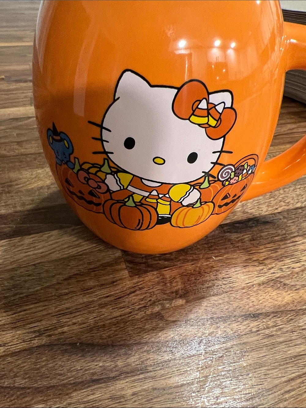 Hello Kitty Orange and White Halloween Pumpkin Mug